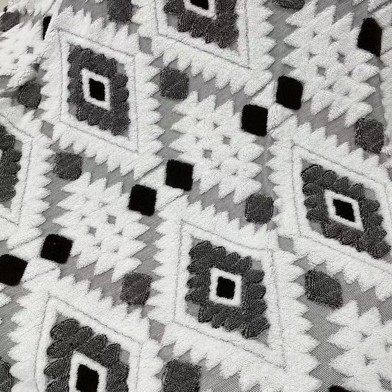 Cationic jacquard cotton velvet