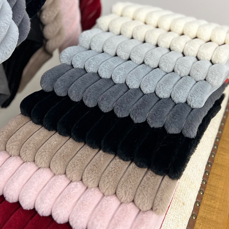 Rabbit hair stripe velvet